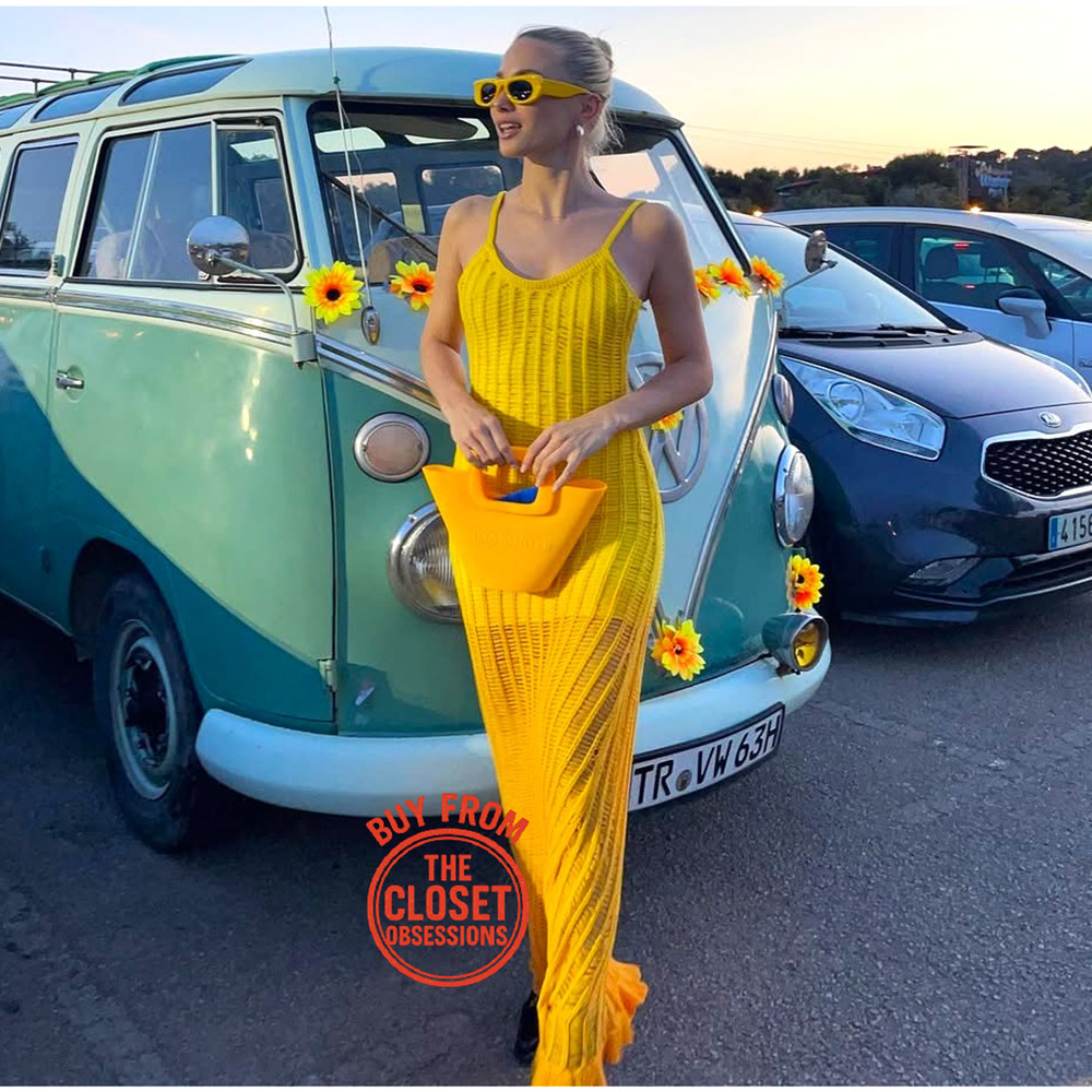 Mango x Simon Miller NWT Yellow Knit Maxi Dress 6 - Picture 10 of 16